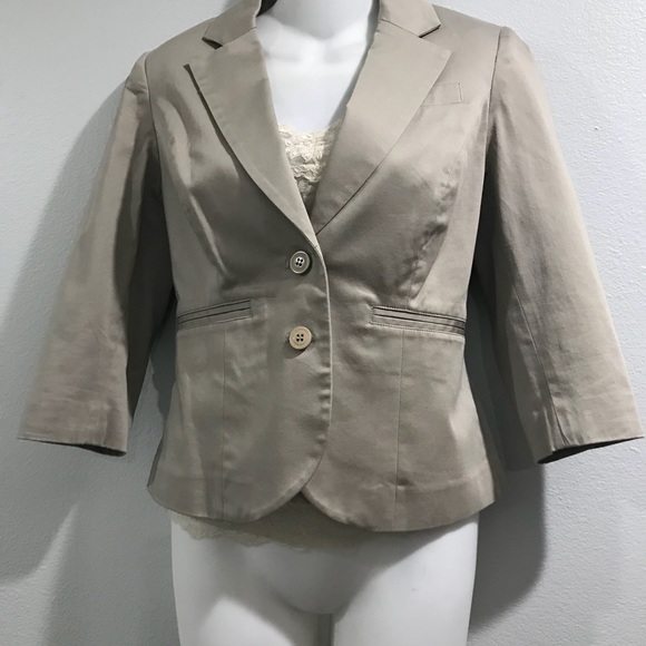 Macy’s Grace Elements Taupe 3/4 Sleeve Blazer 6P. - Picture 3 of 4